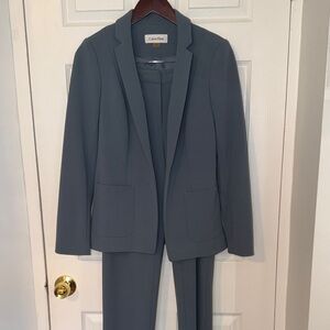 Calvin Klein Steel Gray Women's Blazer & Pant Suit
